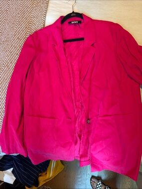 DKNY Hot Pink Single-Button Blazer Jacket